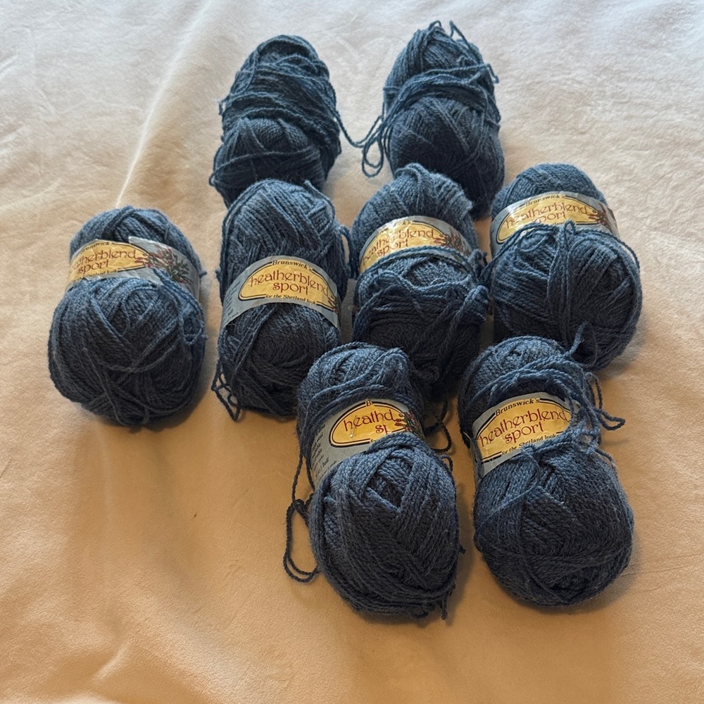 Heatherspun Sport Yarn - Dark Denim Blue (Lot of Skeins) 8 skeins
